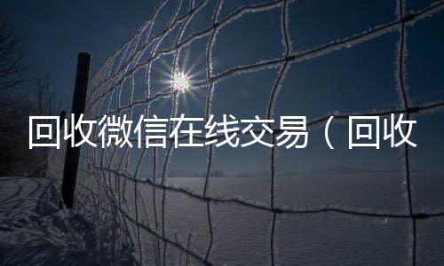 回收微信在线交个人回收vx秒结易(回收微信在线交易安全吗)